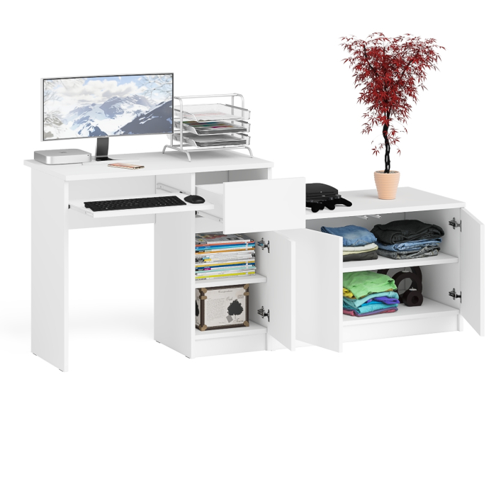 Прямые компьютерные столы, Тумба Мори МА900-1 и стол компьютерный Мори МС-1 правый