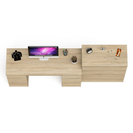 Комод 800 4-ре ящика Мори и двухтумбовый компьютерный стол МС-2