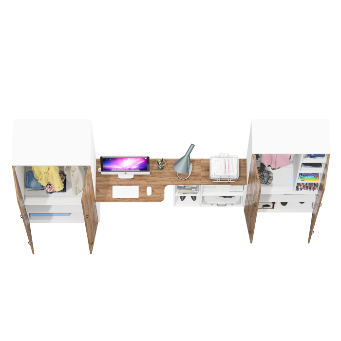 Домашние кабинеты, Два больших шкафа Лидер-8 и письменный стол-трансформер для работы и учёбы