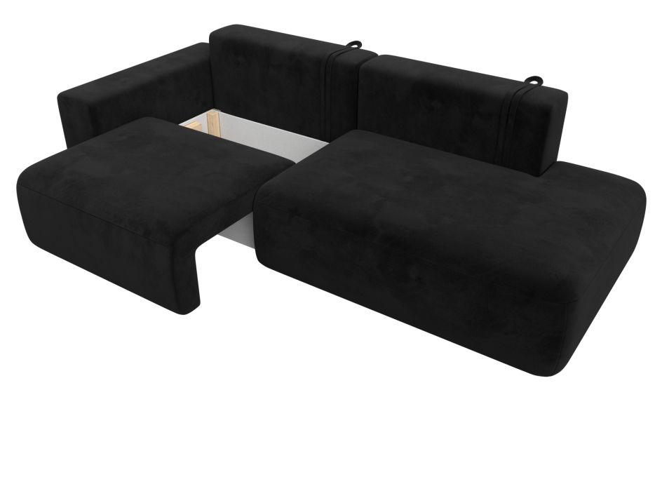 Диваны еврокнижки, Диван прямой Лига-036 Модерн подлокотник слева, велюр