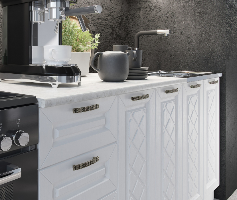 Кухонные гарнитуры, Кухня Агава Акация белая МДФ 1,6 м