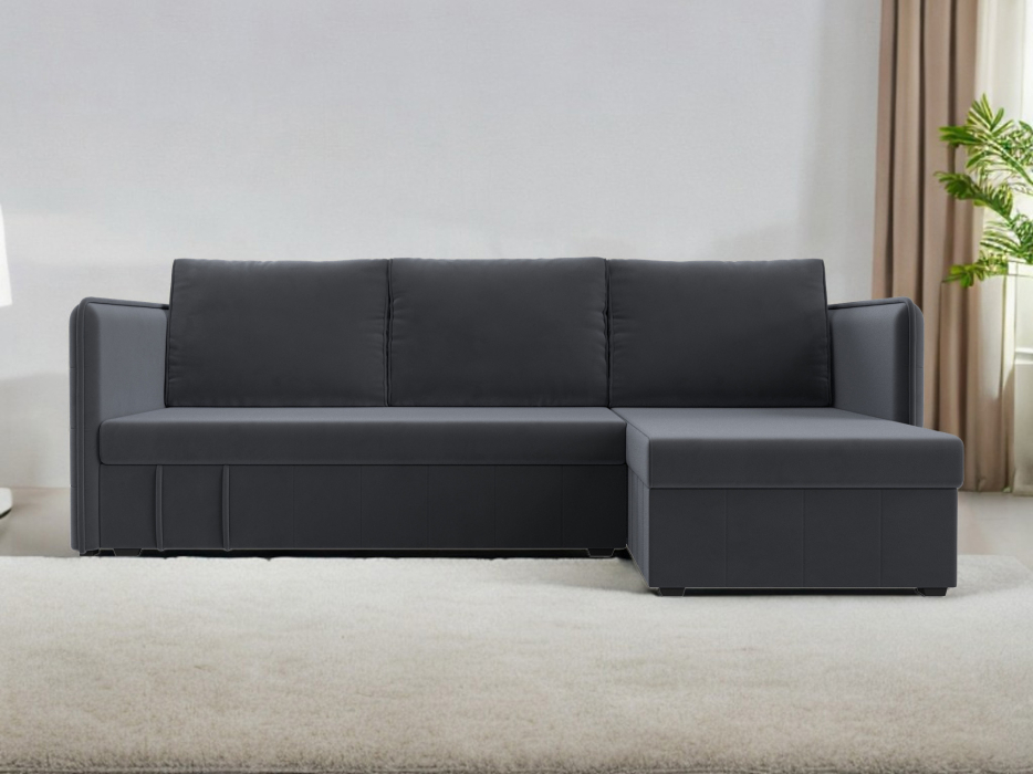 Диваны угловые в гостиную, Диван угловой Слим универсальный угол, велюр