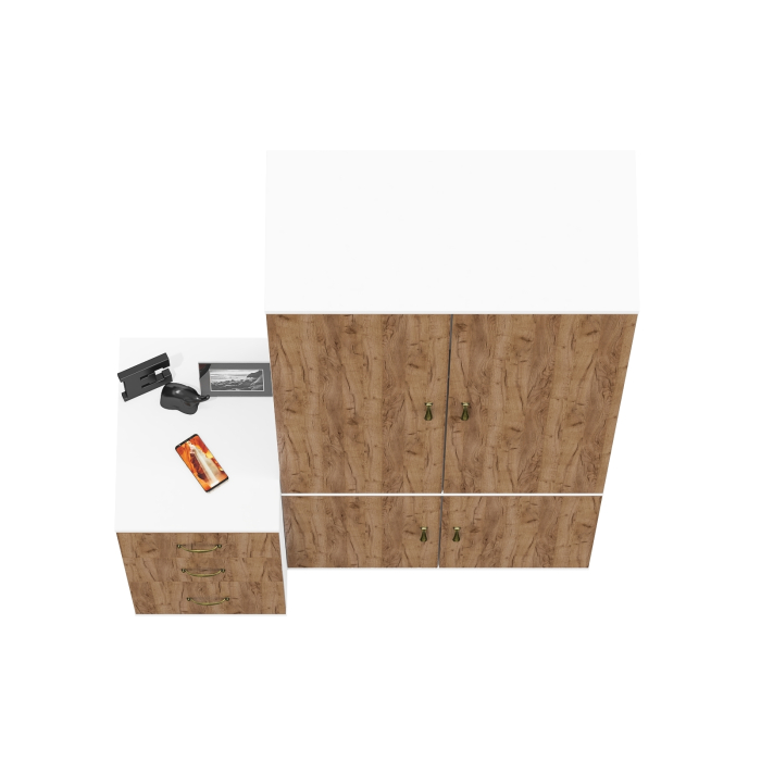 Домашние кабинеты, Шкаф для одежды Лидер-8 20Б и тумба три выдвижных ящика