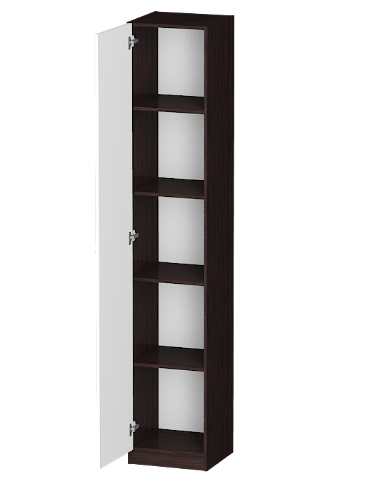 Шкафы одностворчатые, Распашной шкаф Лайф с полками 40*40*215 Венге