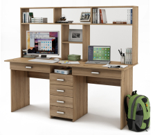 Прямые, Письменный стол Лайт-11Я с надстройкой