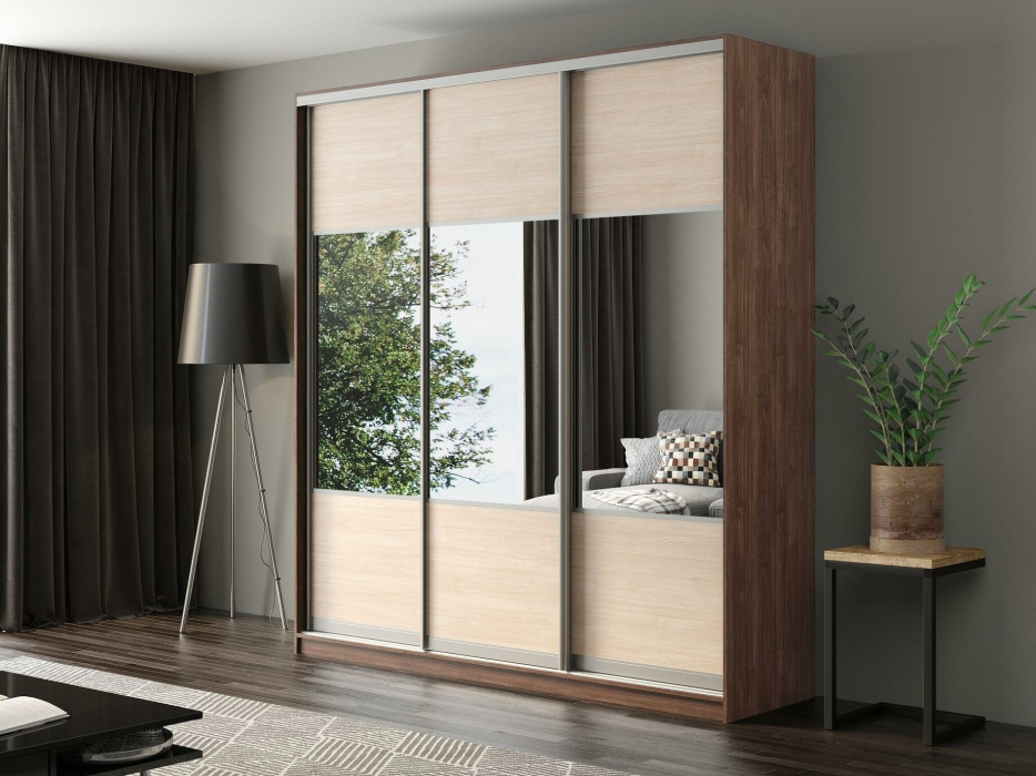 Шкафы-купе, Шкаф-купе Айсберг 220 ШАМОНИ ТЕМНЫЙ (шамони светлый/комбинированный)