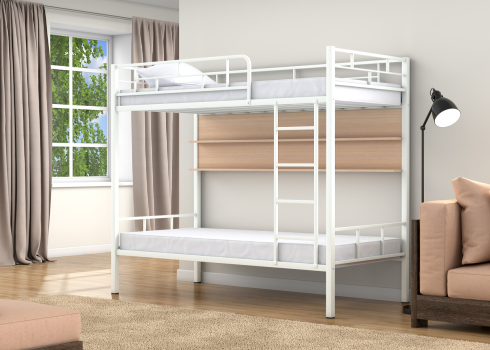 Для подростков, Двухъярусная кровать Валенсия полка дуб молочный
