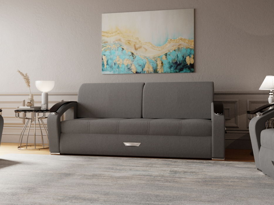 Диваны с ящиком для белья, Прямой диван Дубай-1 ППУ, велюр