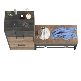 Высокая тумба для обуви с обувницей с сиденьем Трувор