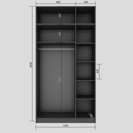 Шкаф Бостон с антресолью 1200