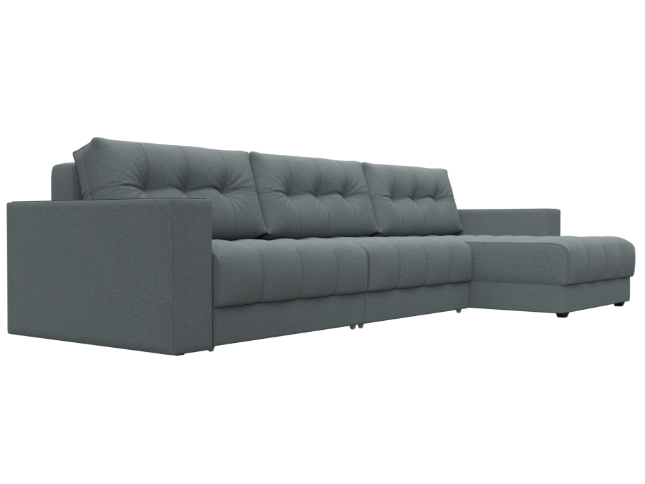 Дизайнерские диваны для гостиной, Диван угловой с декором Лига-049 НПБ Лонг, рогожка Амур