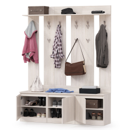 Три тумбы с вешалками для верхней одежды Ника