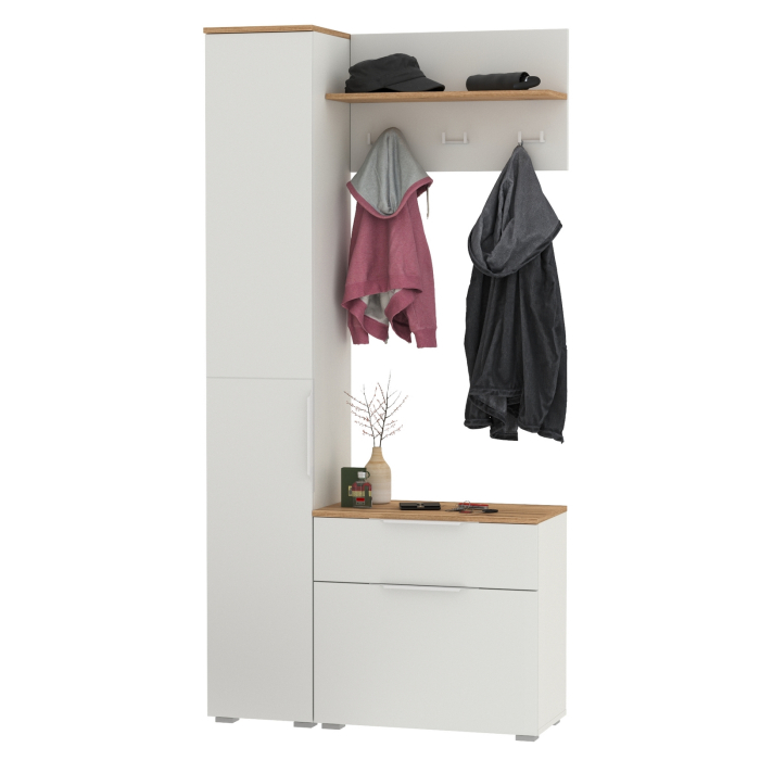 Прихожие, Шкаф-пенал с обувницей и вешалкой для оджеды с полкой Октава.