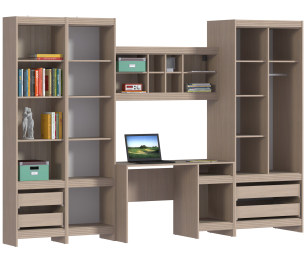 Дакота Сосна Авола Шампань/Белый глянец комплект L-3130