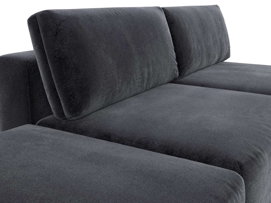 Диваны угловые в гостиную, Диван угловой модульный с пуфом Лига-060 НПБ угол универсальный, велюр TOWER