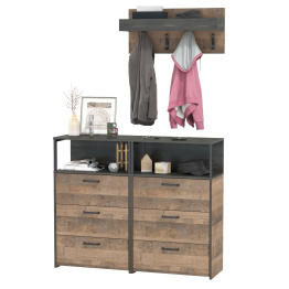 Два комода с нишей и тремя ящиками и вешалкой для одежды Трувор