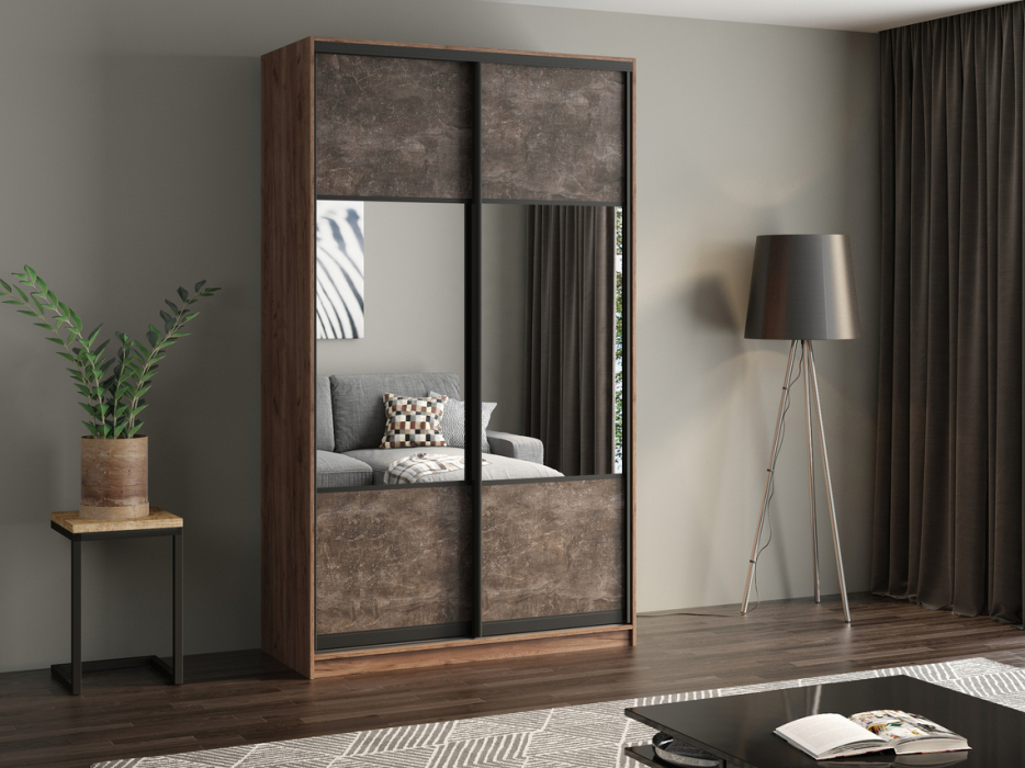 Шкафы-купе, Шкаф купе 2-х дверный АЙСБЕРГ  ЛОФТ 120 комбинированный