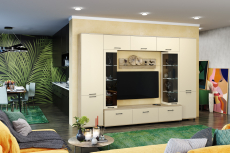 Стенки для гостиной, Модульная гостиная Грейс композиция 6  Гикори Джексон Светлый