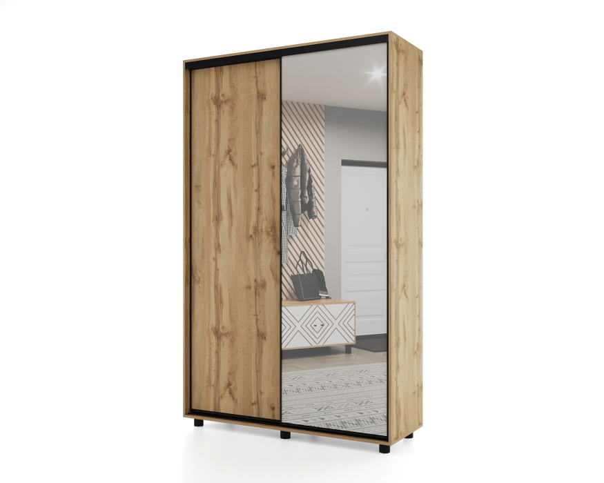 Шкафы-купе 2-х дверные, Шкаф-купе PRIME, 120х45 с зеркалом
