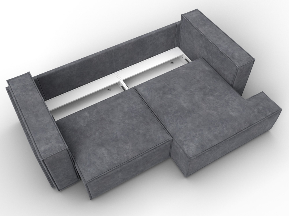 Диваны угловые в гостиную, Диван угловой Лига-061 угол правый, велюр BRUT