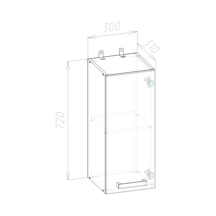 Навесные, Верхний кухонный модуль Варя 3В, Крафт золотой