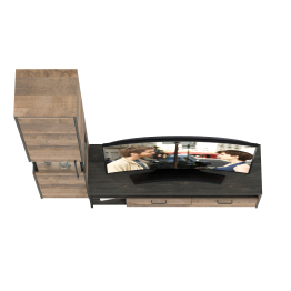 Тумба под ТВ и шкаф-пенал-витрина с подсветкой Трувор