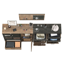 Навесное зеркало в прихожую Трувор с обувницами и комодом-тумбой