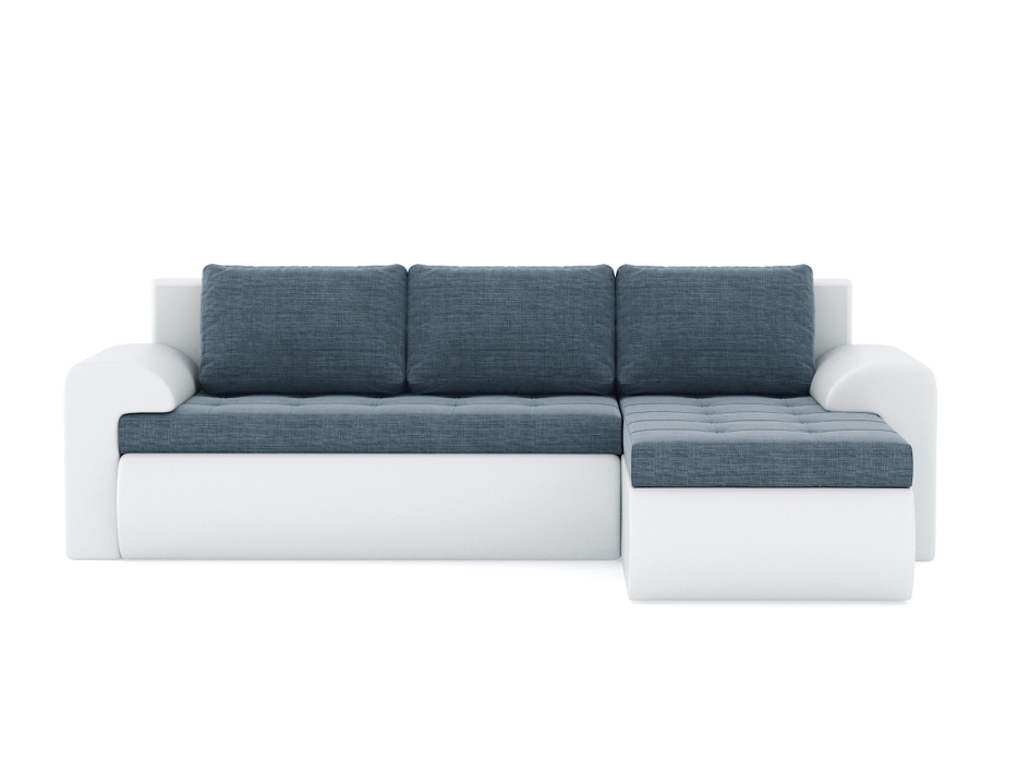 Диваны угловые в гостиную, Диван-кровать угловой Кормак с подлокотниками, рогожка +кож. зам.