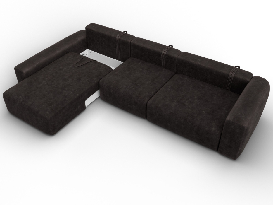 Диваны угловые в гостиную, Диван угловой Лига-066 НПБ Лонг угол левый, велюр BRUT