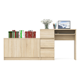 Компьютерный стол три ящика слева с тумбой 900 Мори