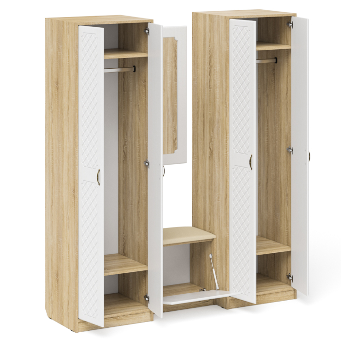 Прихожие, Прихожая П-6 компоновка № 8 МДФ фрезеровка ромб