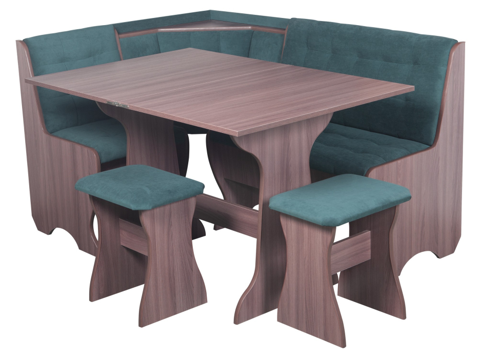 Кухонные уголки, Кухонный уголок Стиль 1Л (со столом СТ3) Ясень шимо темный / велюр