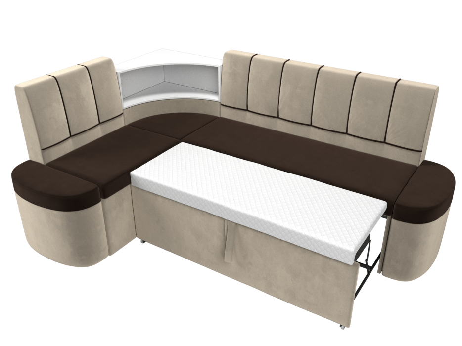 Диваны угловые кухонные, Кухонный угловой диван Тефида левый угол, микровельвет