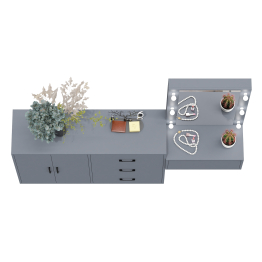 Стол косметический навесной с подсветкой и тумба-комод 123-1204.