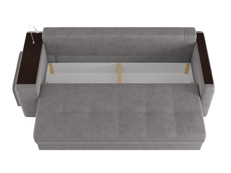 Диваны прямые, Диван-кровать прямой Smart 4 пантограф пуф слева Микрофибра