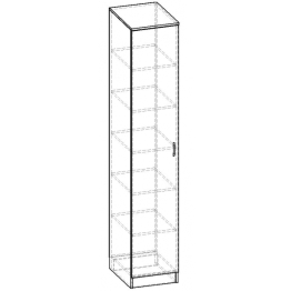 Шкаф распашной 1 дверь (полки) ГОРИЗОНТ