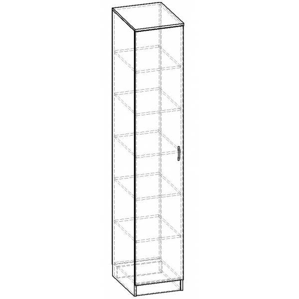 Шкафы распашные, Шкаф распашной 1 дверь (полки) ГОРИЗОНТ