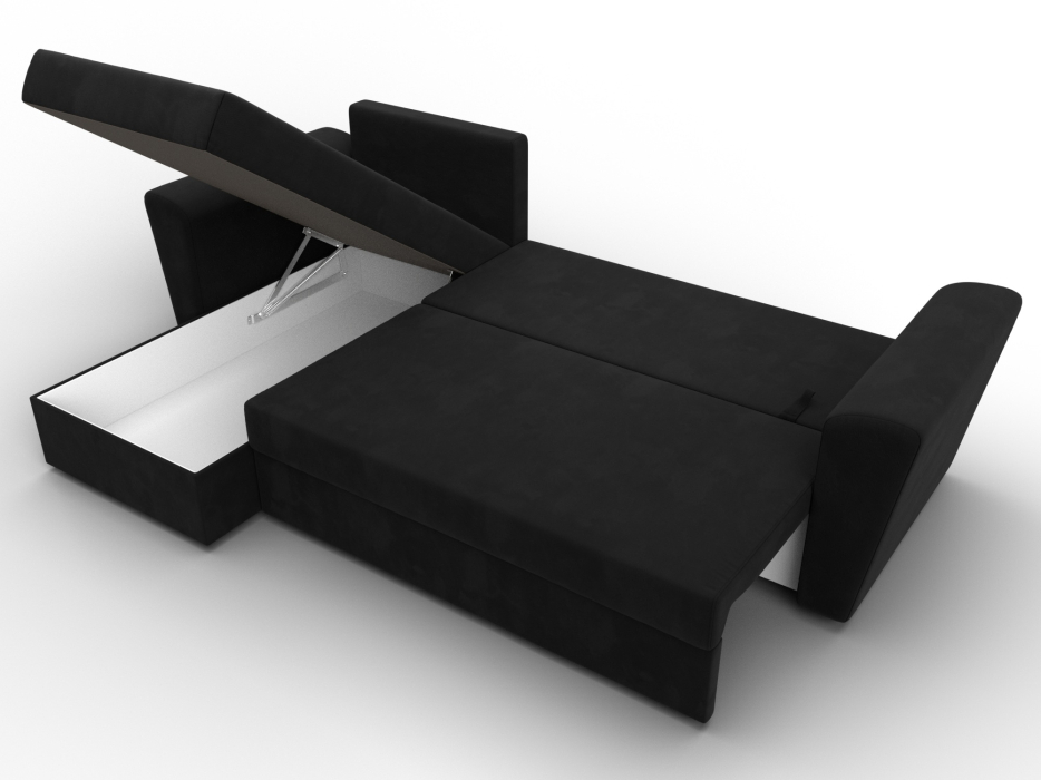 Диваны угловые в гостиную, Угловой диван Амстердам Лайт левый угол, микровельвет