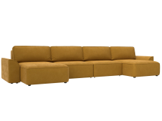 Диваны прямые со спальным местом, Диван п-образный Лига-048 НПБ лонг, велюр BRUT