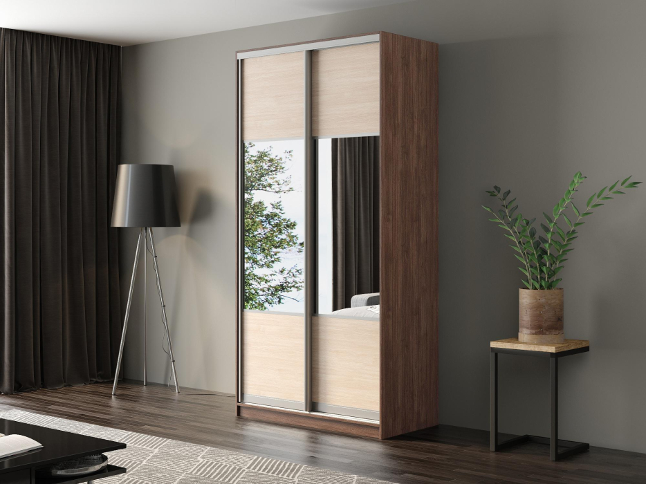 Шкафы-купе, Шкаф-купе Айсберг 120 ШАМОНИ ТЕМНЫЙ (шамони светлый/комбинированный)