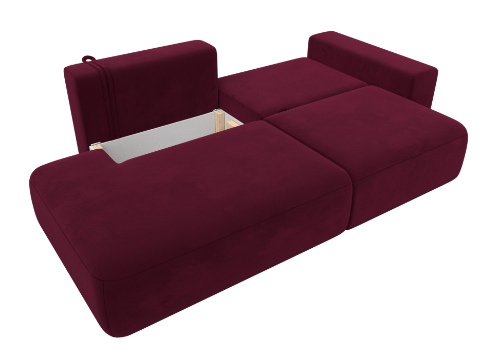 Диваны еврокнижки, Диван прямой Лига-036 Модерн подлокотник справа, микровельвет