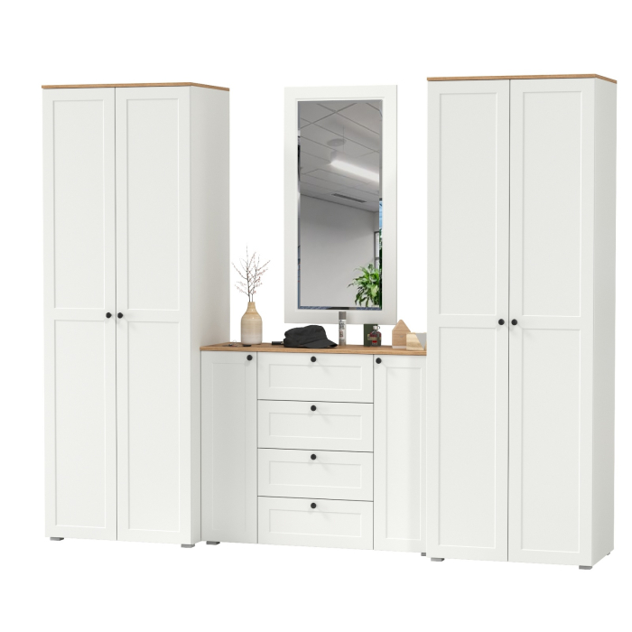 Прихожие, Два платяных шкафа Остин и комод с зеркалом