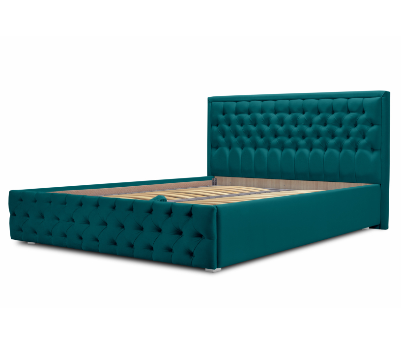 Мягкая кровать, Кровать с мягким изголовьем Флоренция 1600 с подъемным механизмом, микровелюр