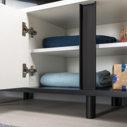 Тумба ТВ 13.276 с кроватью Муссон с основанием 1600 и комод 13.97