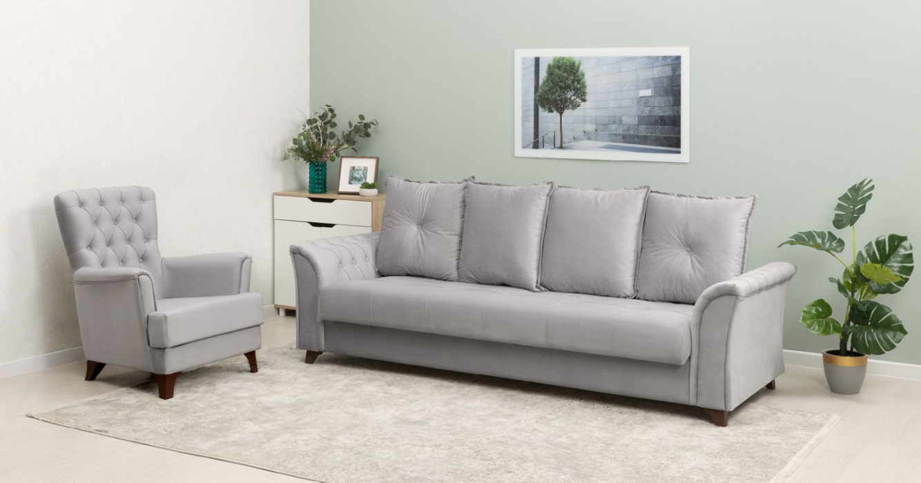 Диваны с ящиком для белья, Диван прямой Ирис