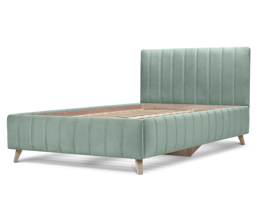 Двуспальные, Кровать с мягким изголовьем Монако 140, микровелюр