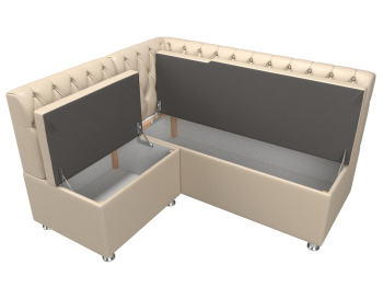 Кухонный угловой диван Мирта левый угол, экокожа