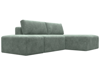 Диван угловой модульный с пуфом Лига-060 НПБ угол универсальный, велюр BRUT