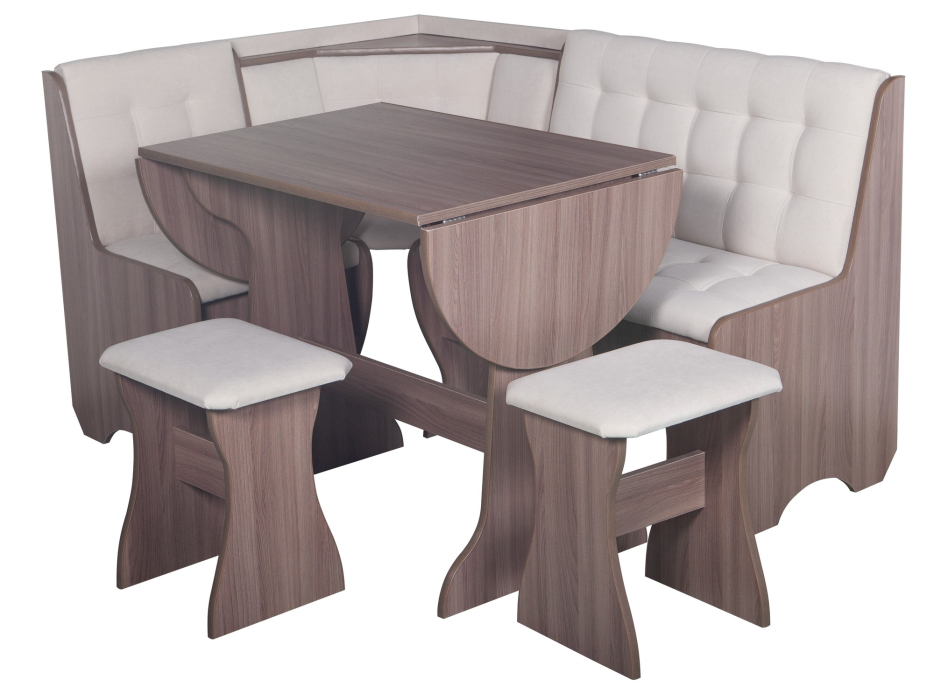 Кухонные уголки, Кухонный уголок Стиль 1Л (со столом СТ-2У) Ясень шимо темный / велюр