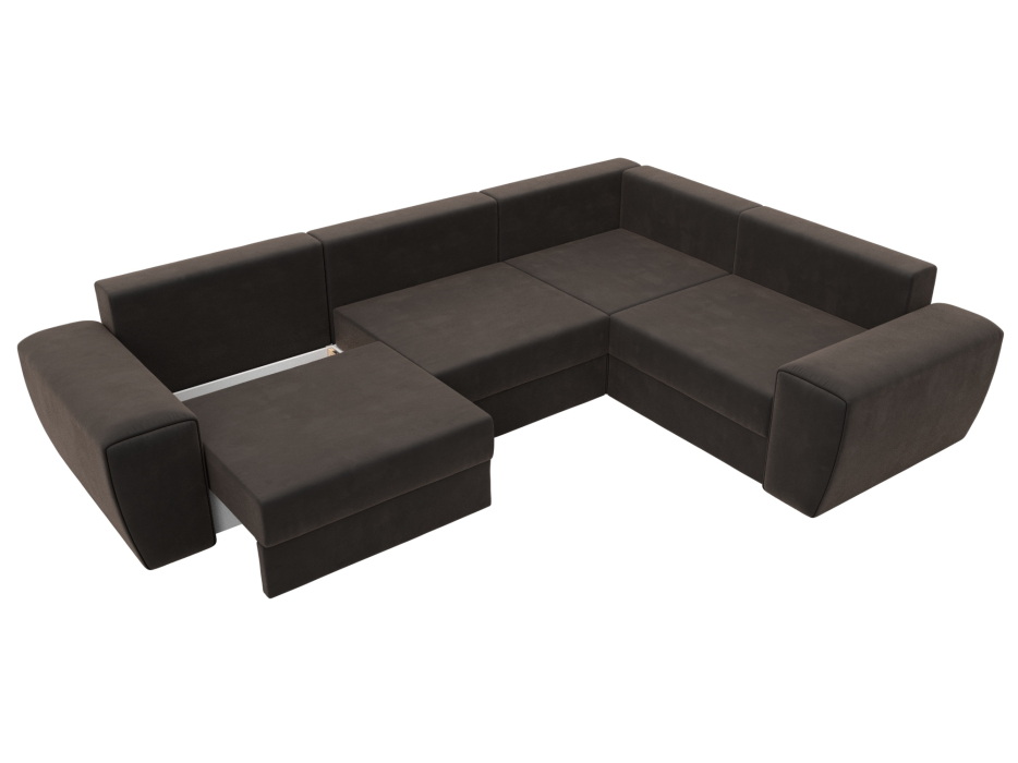 Диваны угловые в гостиную, Диван угловой Лига-008 Long правый, велюр